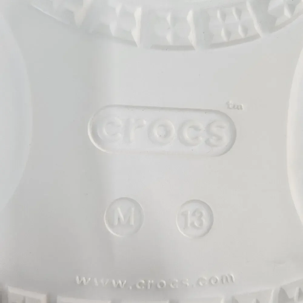 New Crocs Classic Mens Slides Size 13 Unisex Slip On Sandals White 206761-100